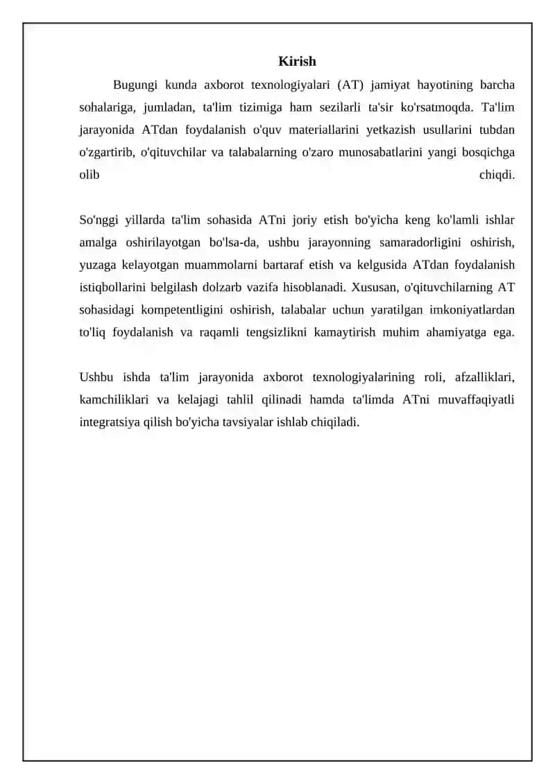 Ta'lim jarayonida axborot texnologiyalarining tutgan o'rni 3