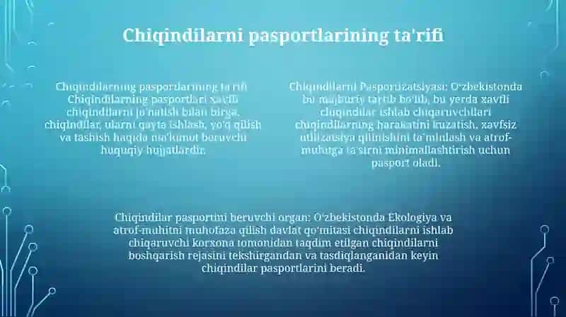 Chiqindilarni Pasportizatsiyasi 3