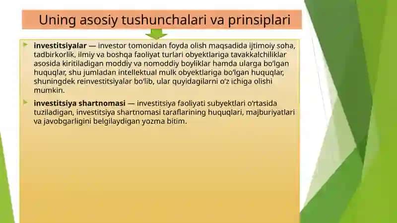 INVESTITSIYALAR VA INVESTITSIYA FAOLIYATI TO‘G‘RISIDAgiqonunhujjati 3