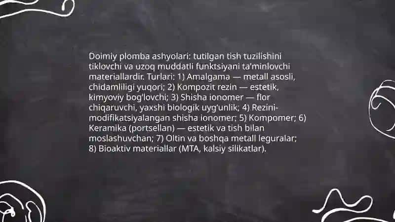 Doimiy plomba ashyolari 3