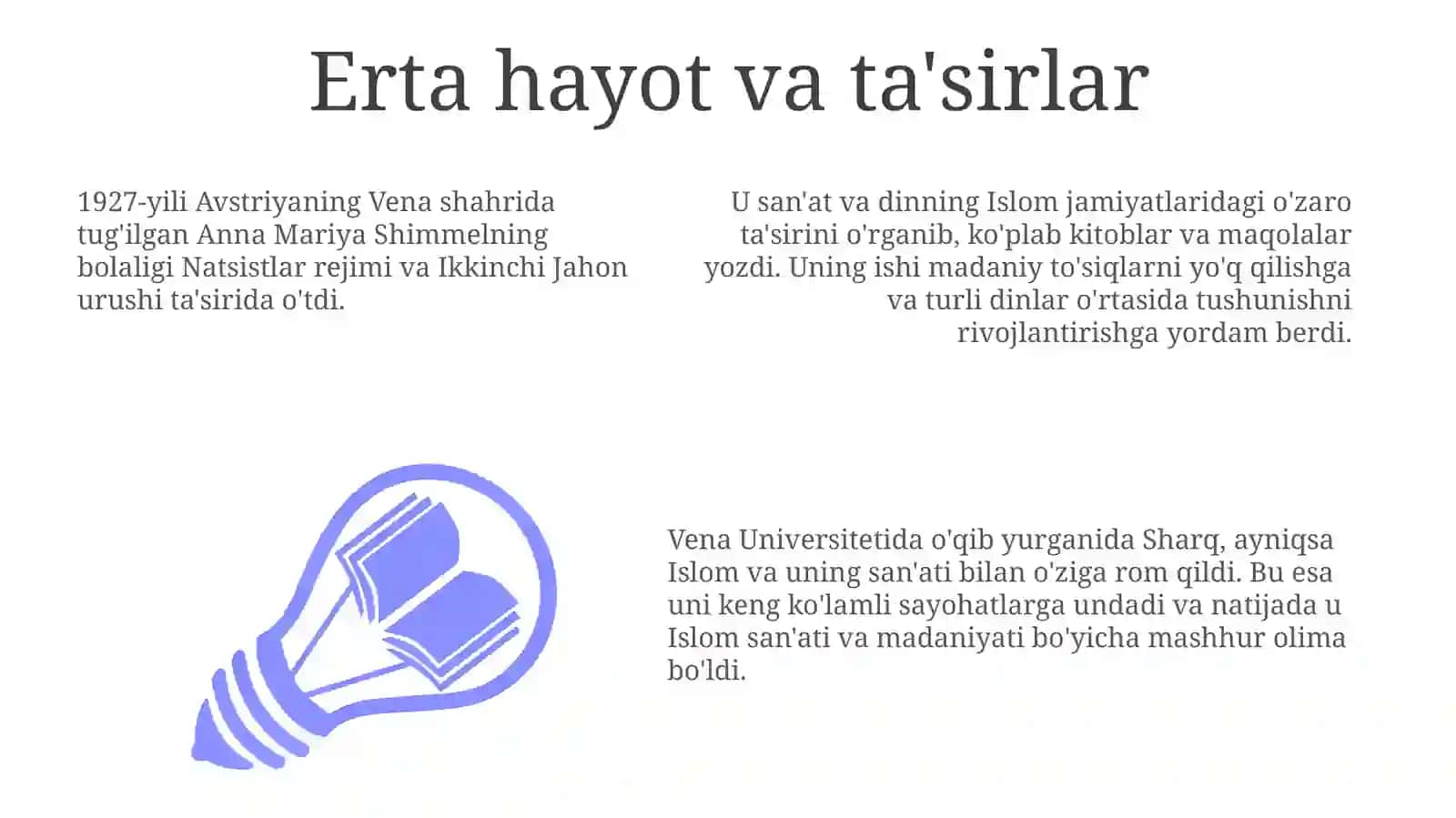 Annamariya Shimmelning Hayoti va Ijodi 3