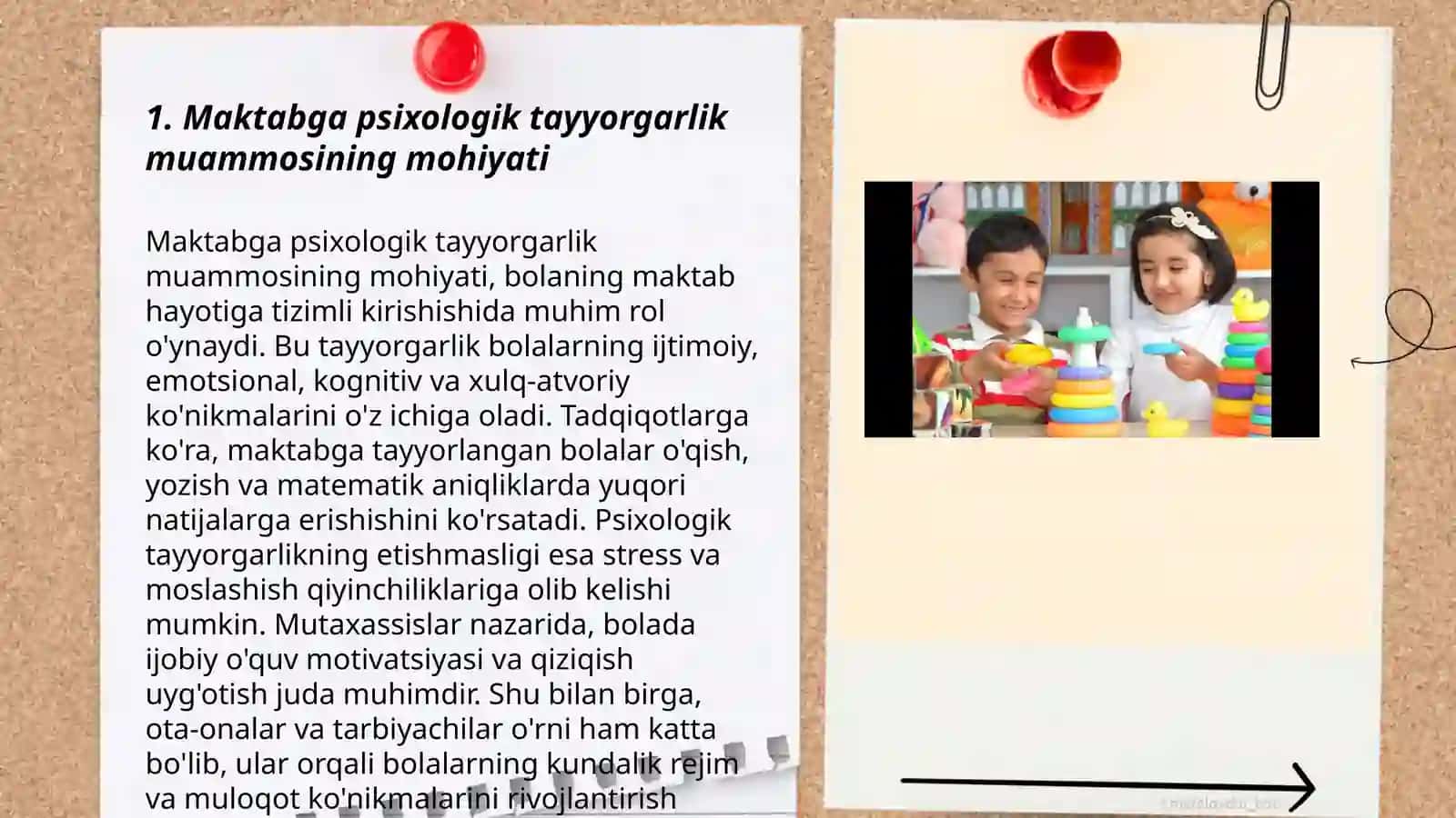 Maktabga psixologik tayyorlik muomosi 3