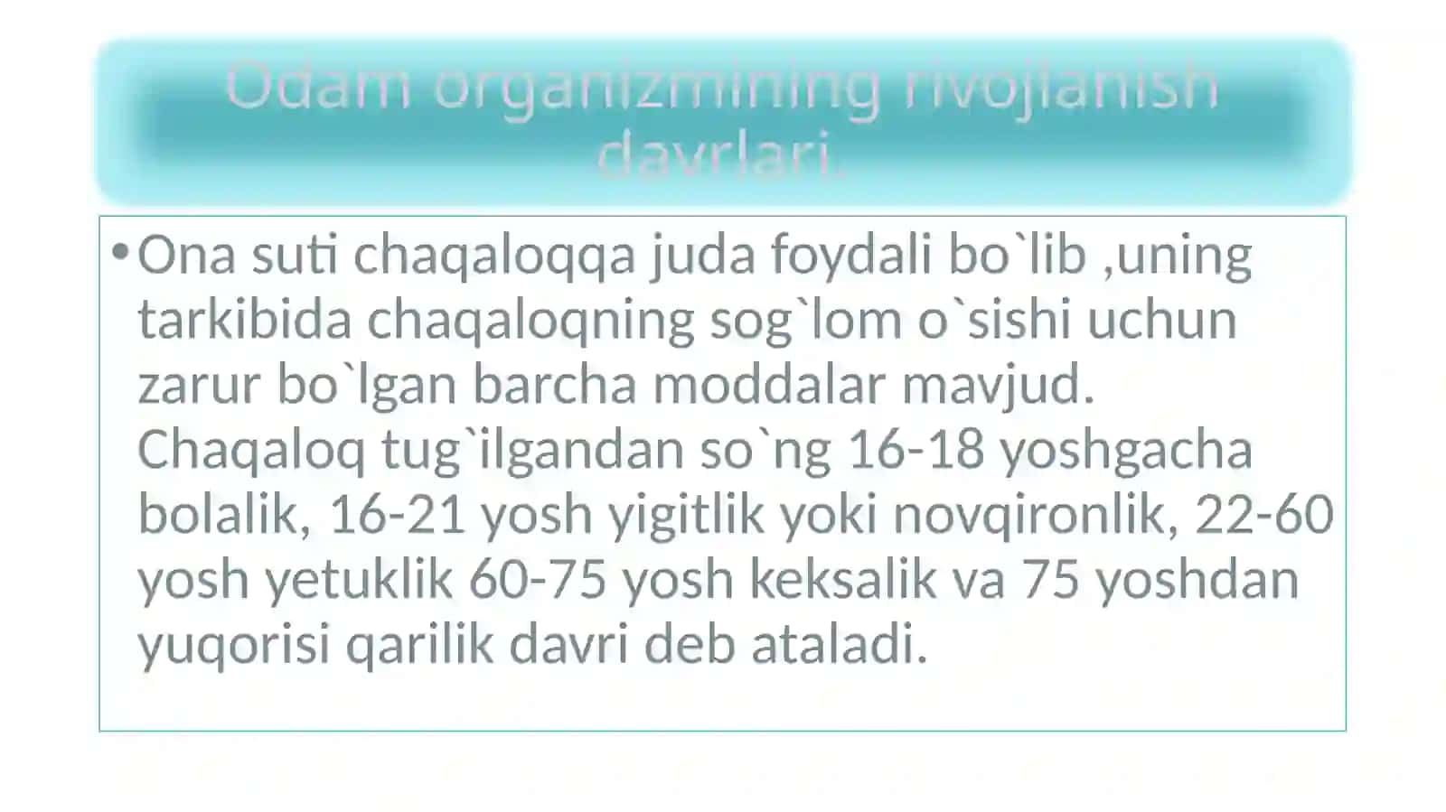 Bolaning o`sish va rivojlanishi 3