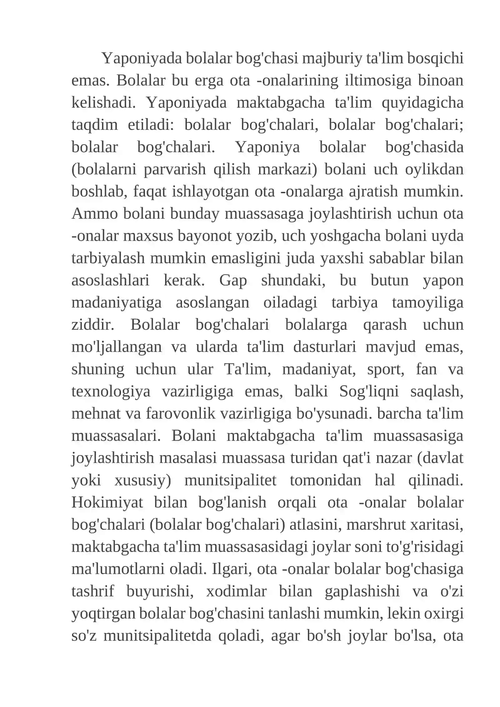 Yaponiya ta’lim-tarbiya tizimida maktabgacha ta’limning o‘rni va uning o‘ziga xos xususiyatlari 3