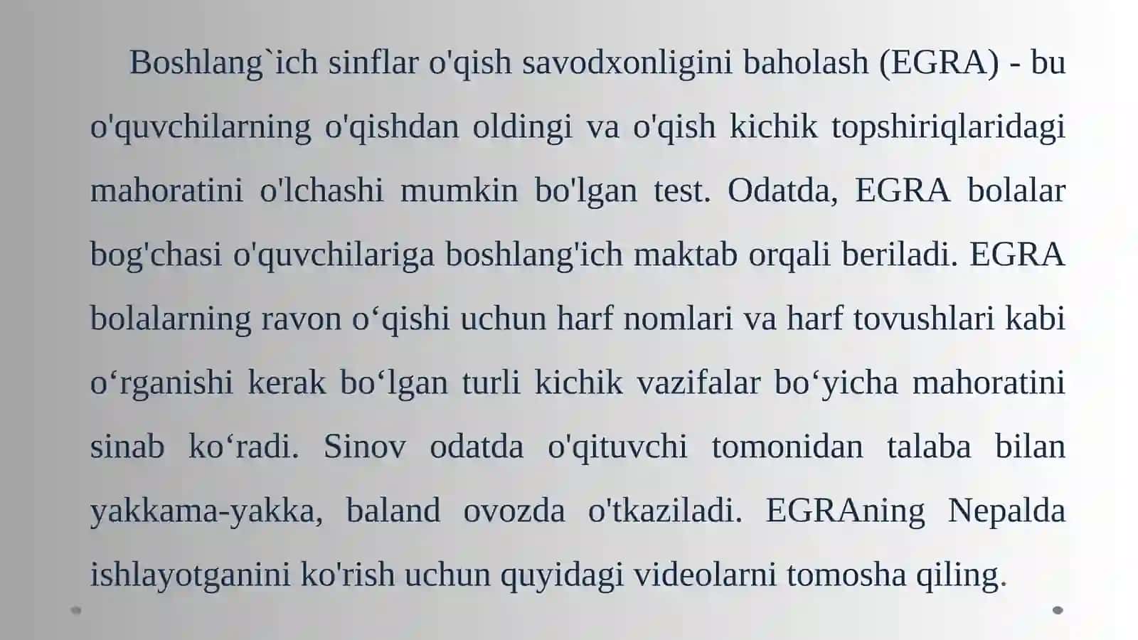EGMA va EGRA xalqaro baholash dasturi 3