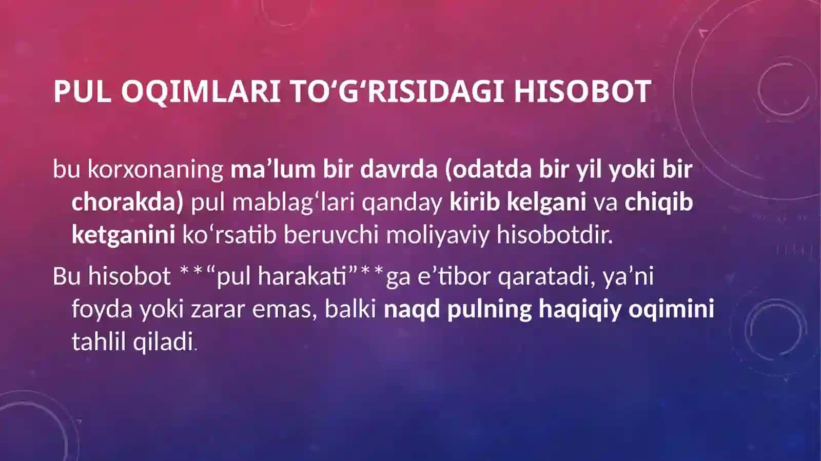Pul Oqimlari To'g'risidagi Hisobot 3
