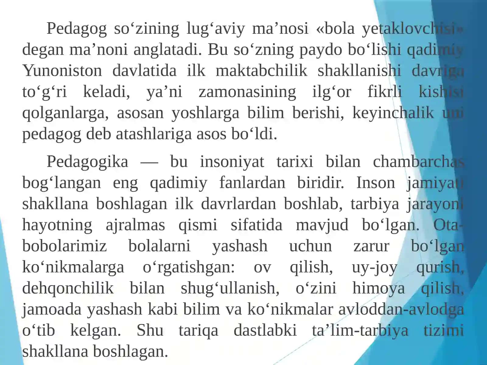 BOSHLANG`ICH TA`LIM PEDAGOGIKASI FANI 3