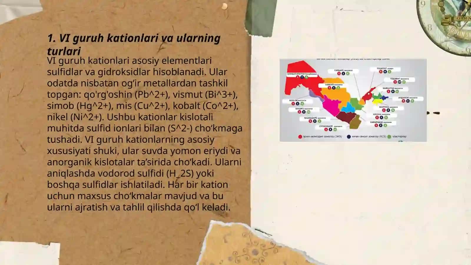VI guruh kationlari.Mis Cobalt Nikil Kadmiy va Simob(II)kationlari uchun xususiy reaksiyalar.Ular birga bulgan sharoitda ulardan har birini bor yoʻgʻligini aniqlash 3