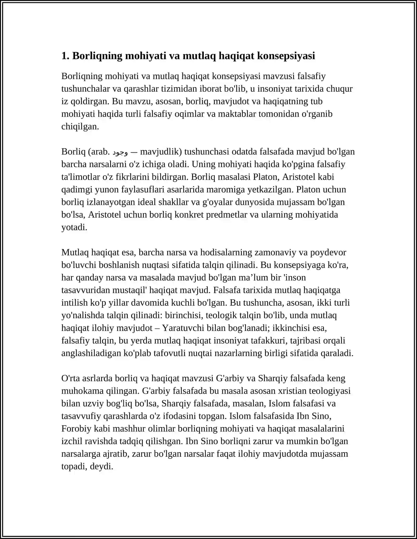 FALSAFA VA TABIIY ILMIY FANLARDA BORLIQNING MOHIYATIGA OID KONSEPSIYA 3
