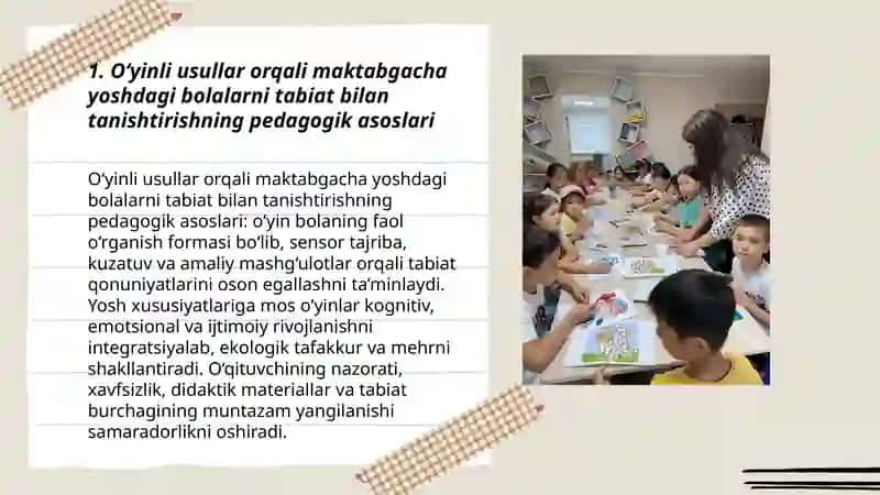 Tabiat burchagini tashkil etish 3