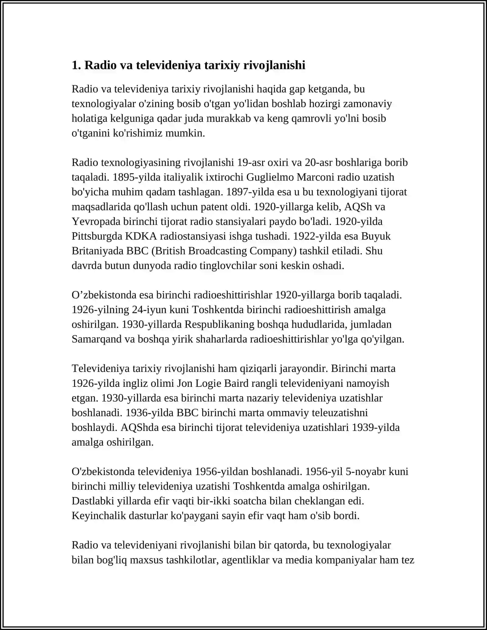 RADIO VA TELEVIDENIYA TEZKOR VA OMMAVIY AXBOROT VOSITASI SIFATIDA 3