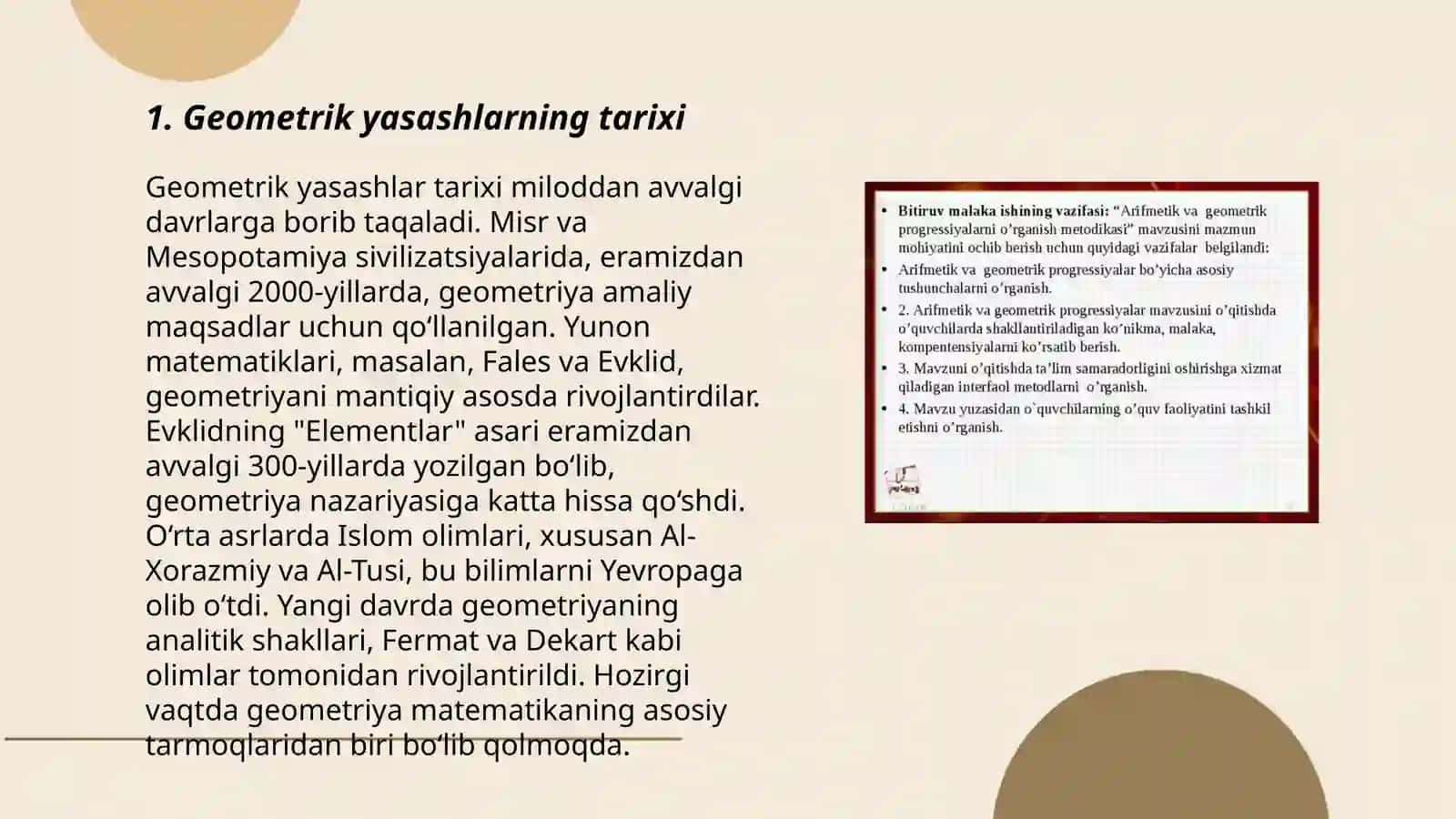 oʻquvchilarga geometrik yasashlarni oʻrgatish metodikasi 3