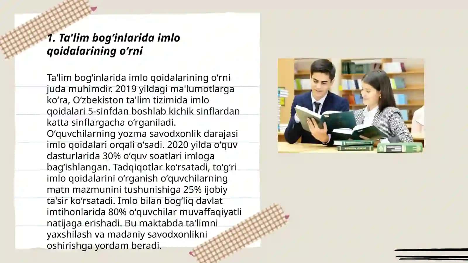 Ta'lim boʻgʻinlarida imlo qoidalarining berilishi 3