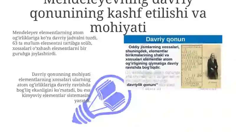 D.I.Mendeleevning davriy qonuni va elementlarning zamonaviy davriy sistemasi 3