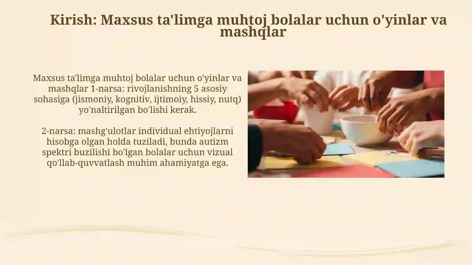 Alohida ta’lim ehtiyojlari bо‘lgan bolalar uchun о‘yin va mashqlarni tashkiletish 3
