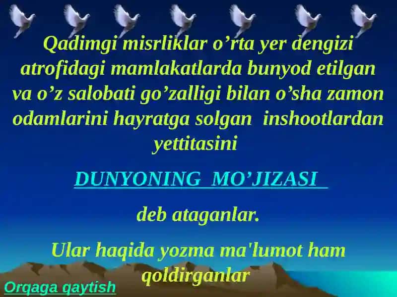 Dunyonig mo'jizasi 3