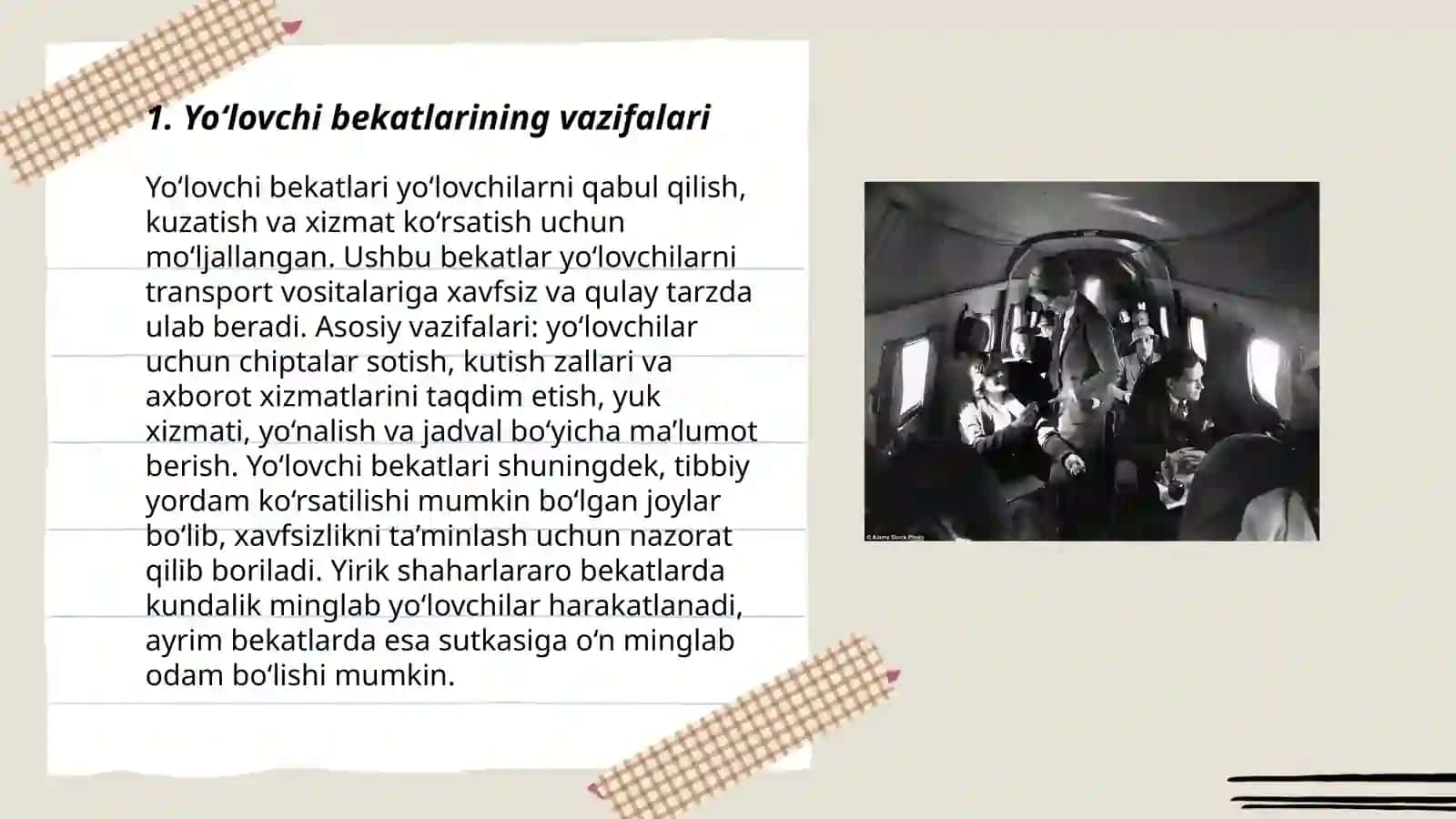 Yo‘lovchi bekatlari. Ularning vazifasi va asosiy qurilmalari 3