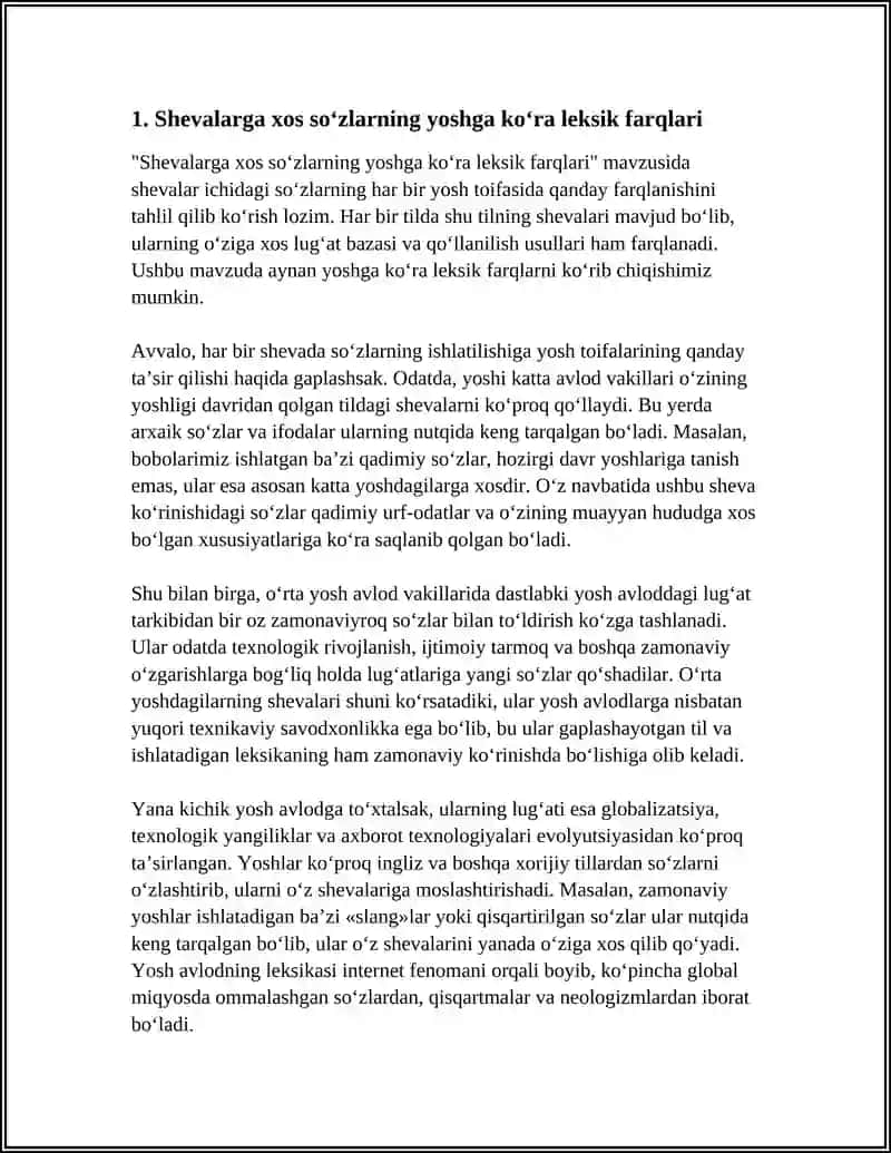 SHEVALARGA XOS SO'ZLARNING YOSH XUSUSIYATIGA KO'RA FARQLANISHI 3