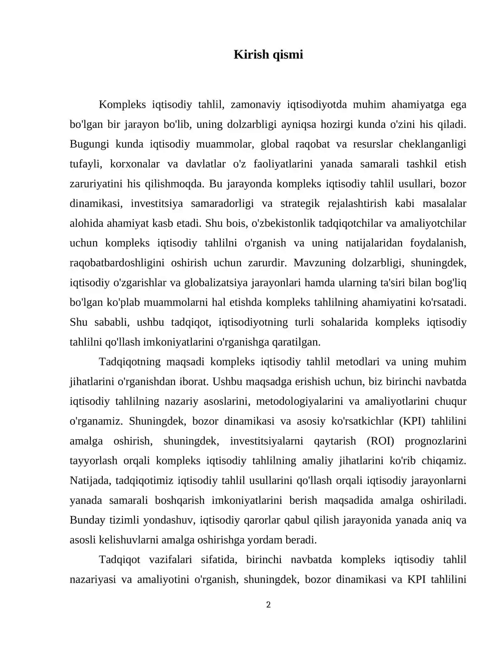 Kompleks iqtisodiy tahlil va uning muhim jihatlari 3
