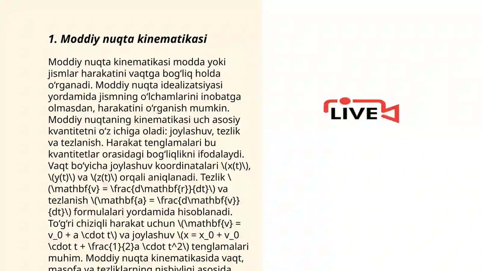 Moddiy nuqta kinematikasi 3