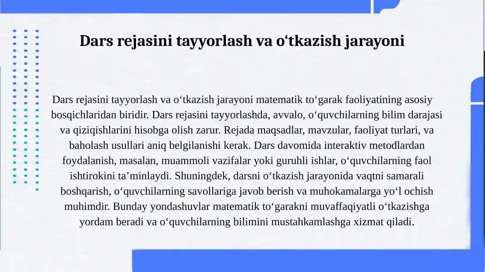 Matematik toʻgarakni oʻtkazish metodikasi 3