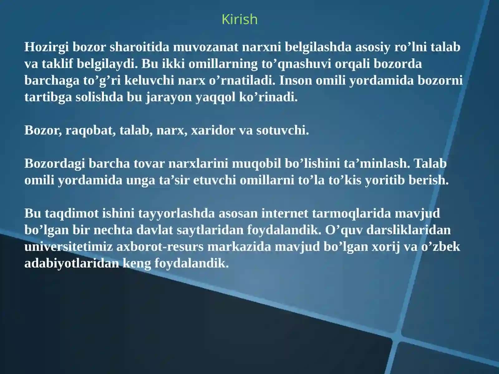 Talabning iqtisodiy mazmuni va uning xajmi g'atasiretuvchi omillar 3