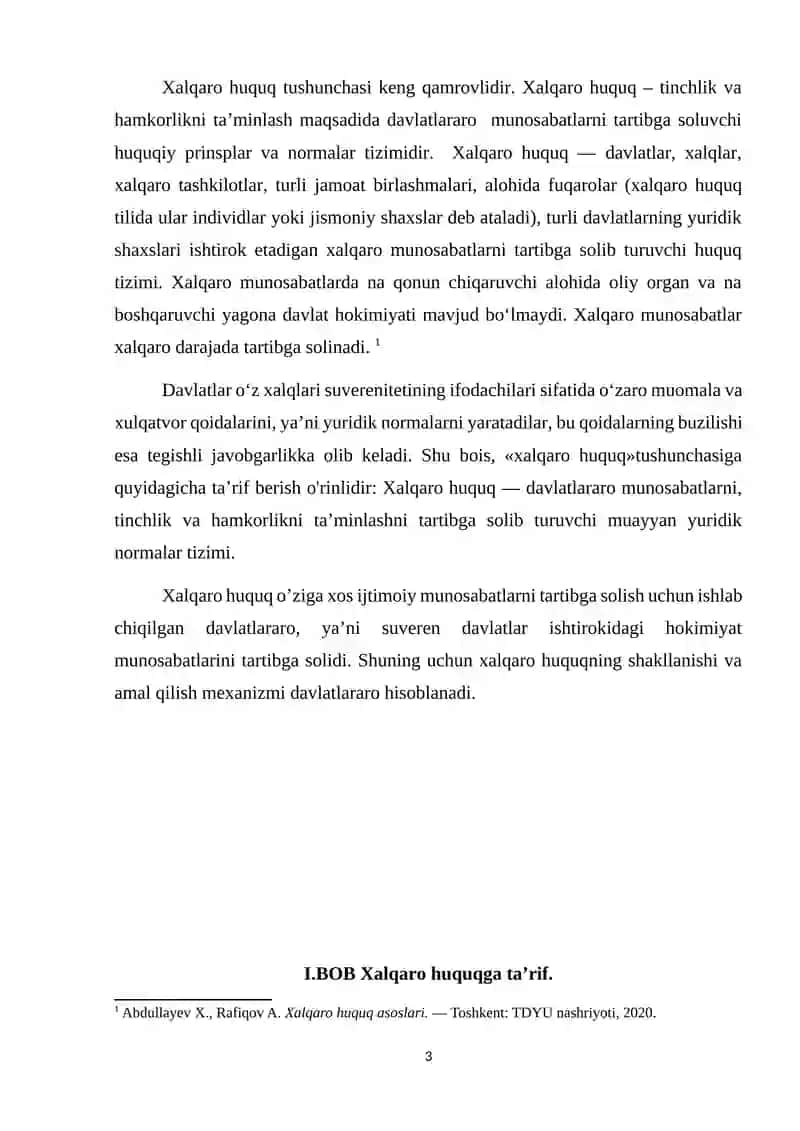 “Xalqaro huquq tushunchasi, ahamiyati va tizimi” 3