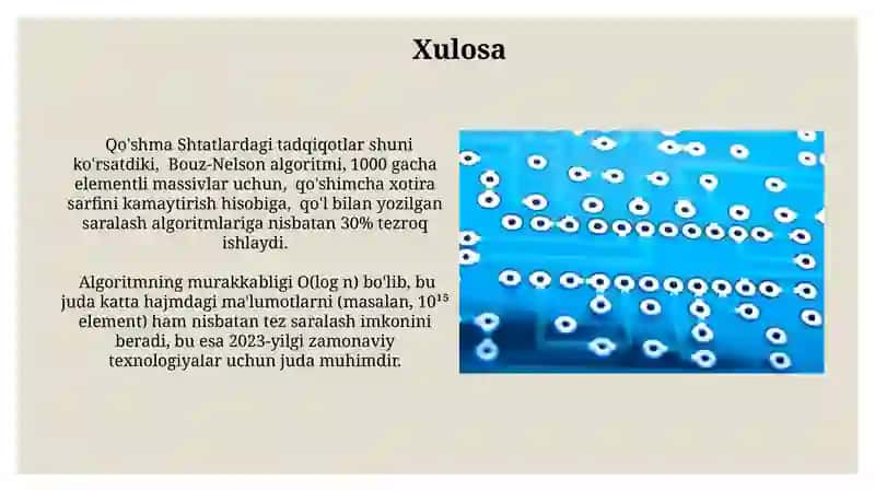 Bouz-Nelson parallel saralash algoritmlari 3