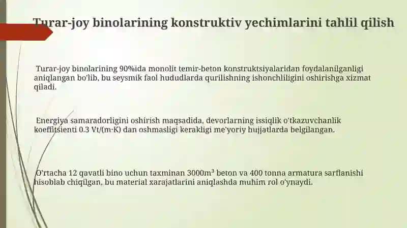 Turar - joy binolarini konstruktiv yechimlarini tahlil qilish 3