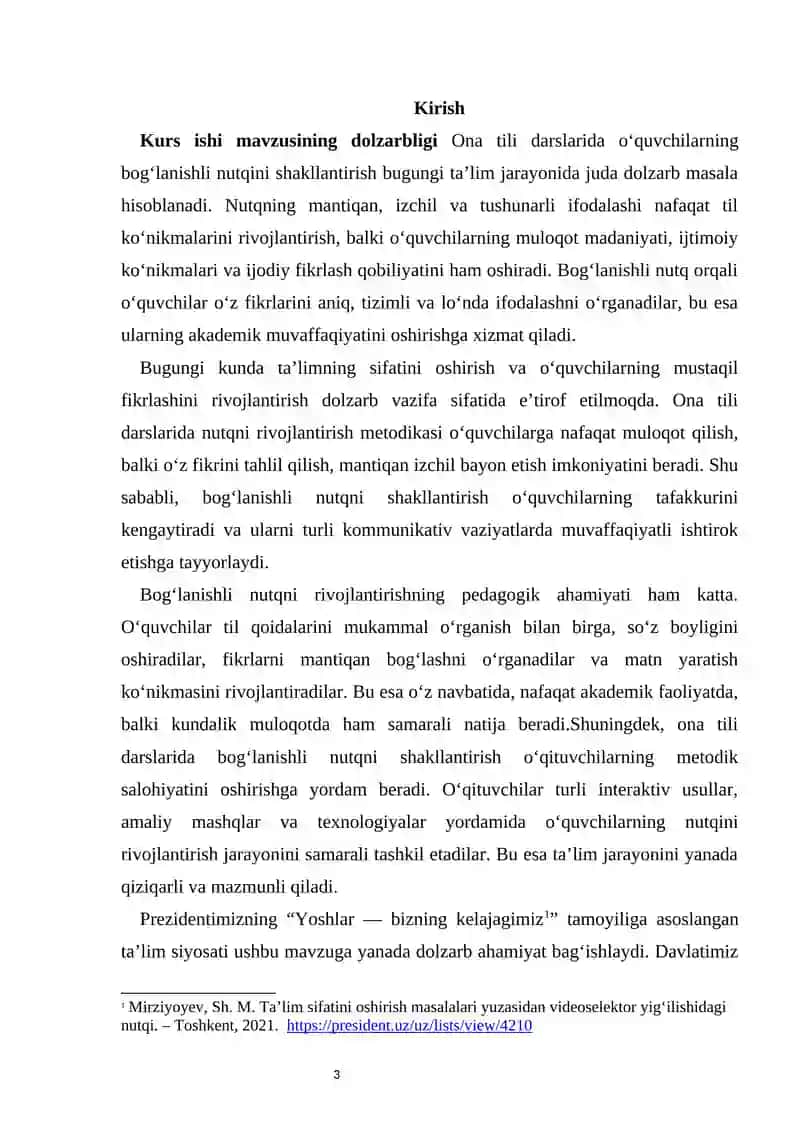 Ona tili darslarida bog’lanishli nutqni rivojlantirish yo’llari 3
