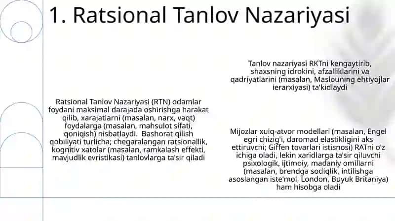 Iste'molchining bozordagi xatti harakati va uning tanlovi nazariyasi 3
