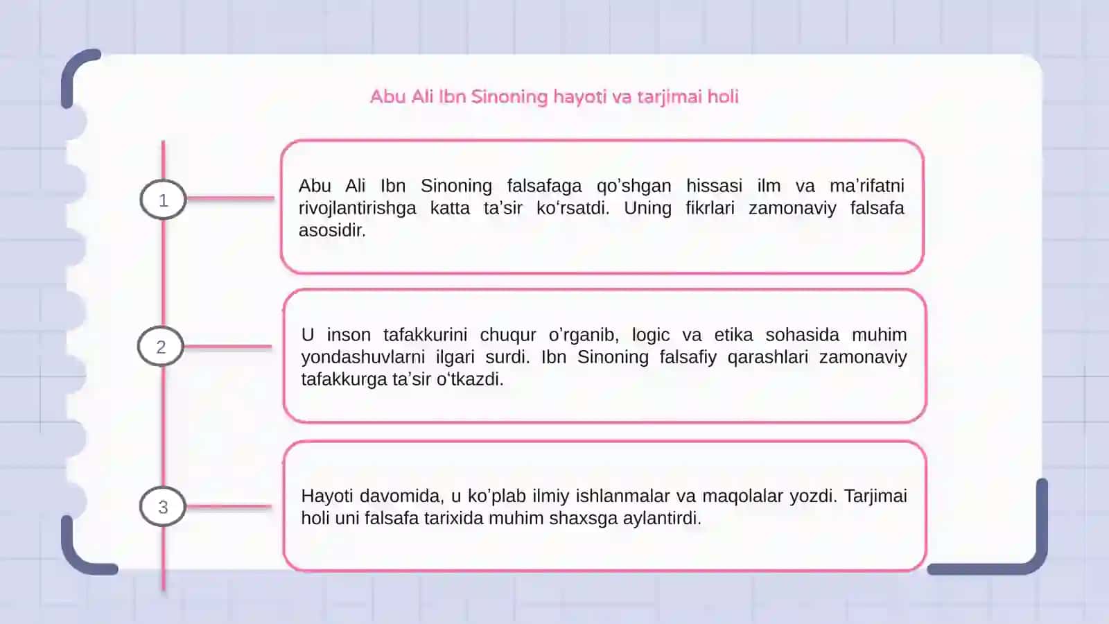 Abu Ali Ibn Sinoning falsafaga qoʻshgan hissasi va falsafaviy qarashlari 3