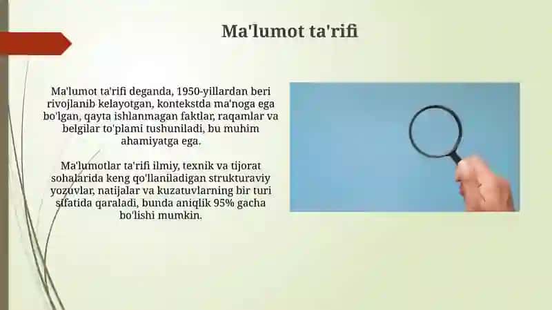 Ma'lumot axborot hujjatlari 3