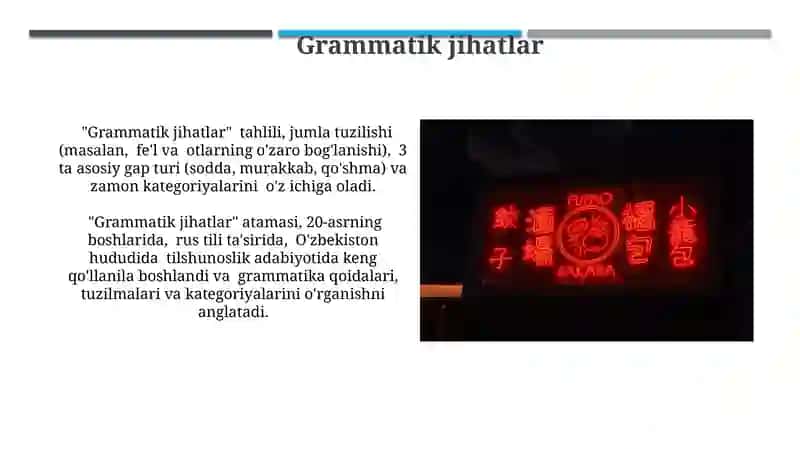 Grammatik jihatlar 3