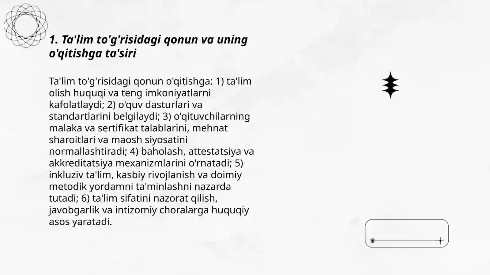 O’qitishning me’yoriy hujjatlar bilan tanishish 3