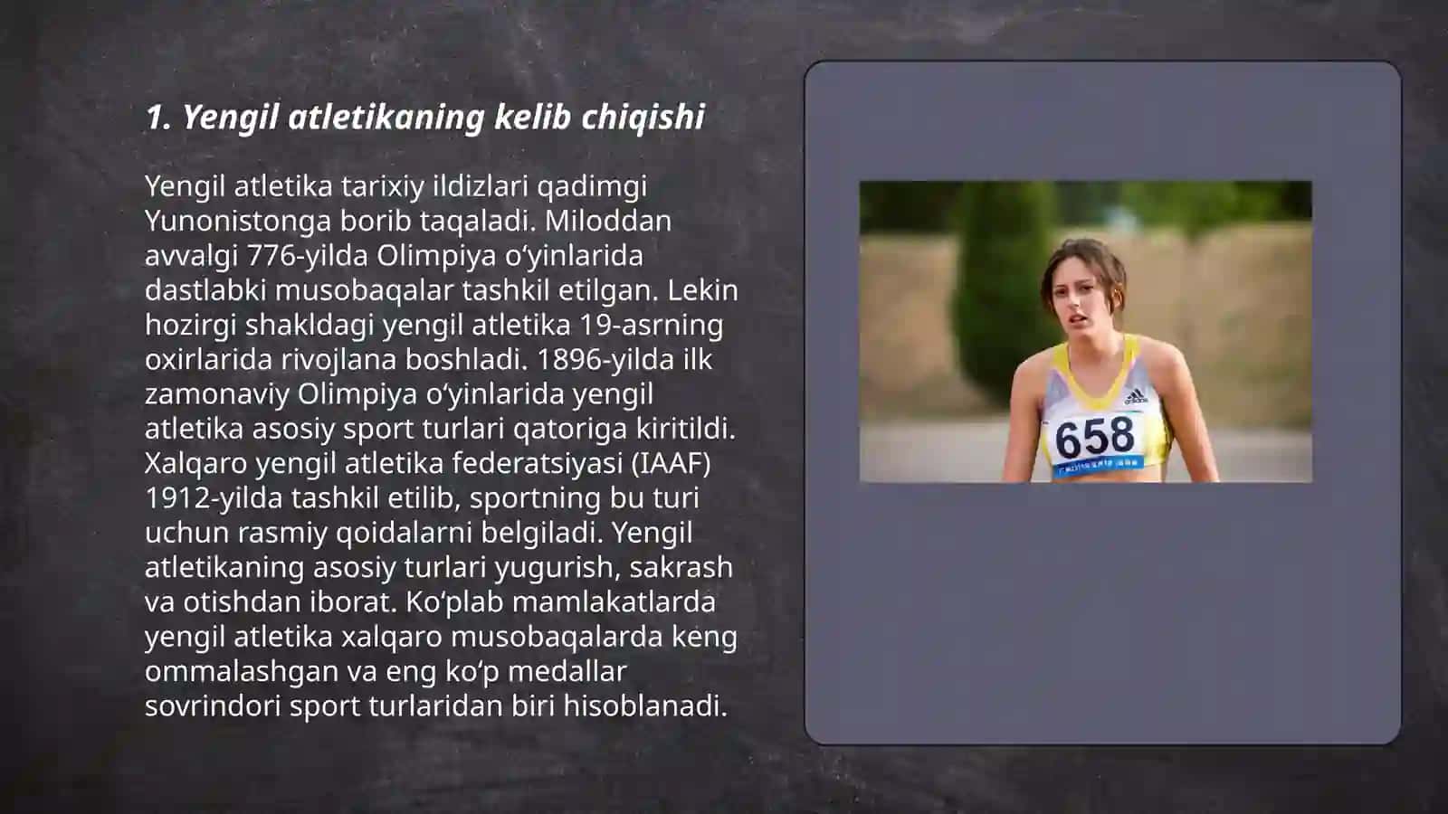 Yengil atletika va uning turlari rivojlanish tarixi va tasnifi 3
