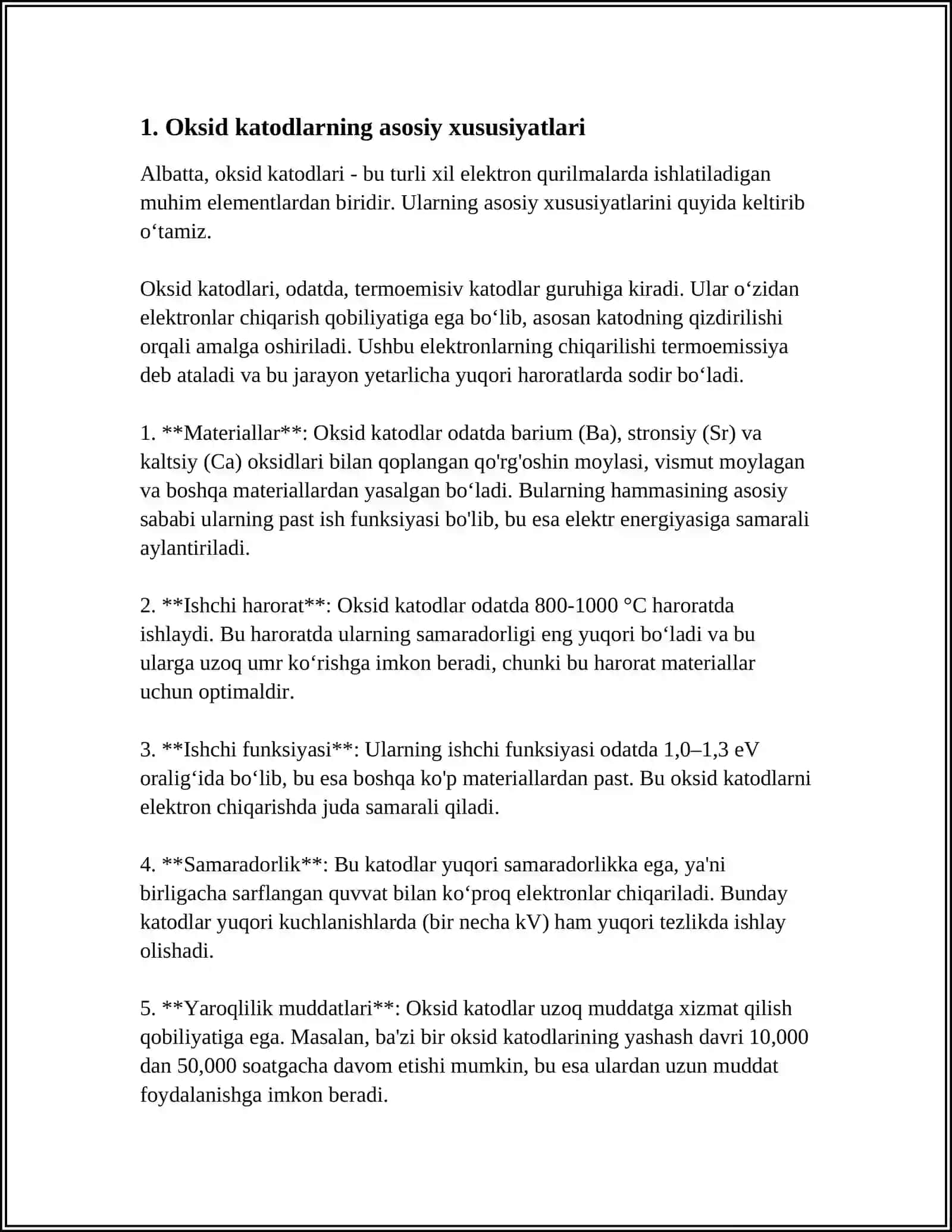 OKSID KATODLAR,ULARNIG KONSTRUKSIYASI VA TAYORLASH TEXNOLOGIYASI 3
