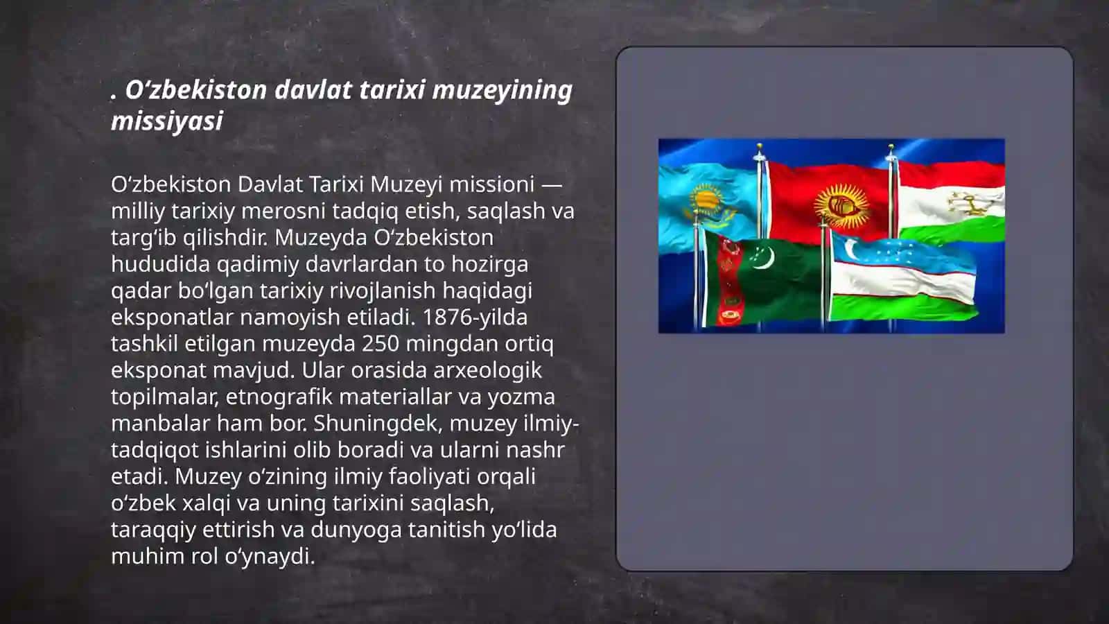 O‘zbekiston Davlat Tarixi Muzeyi Missiyasi 3