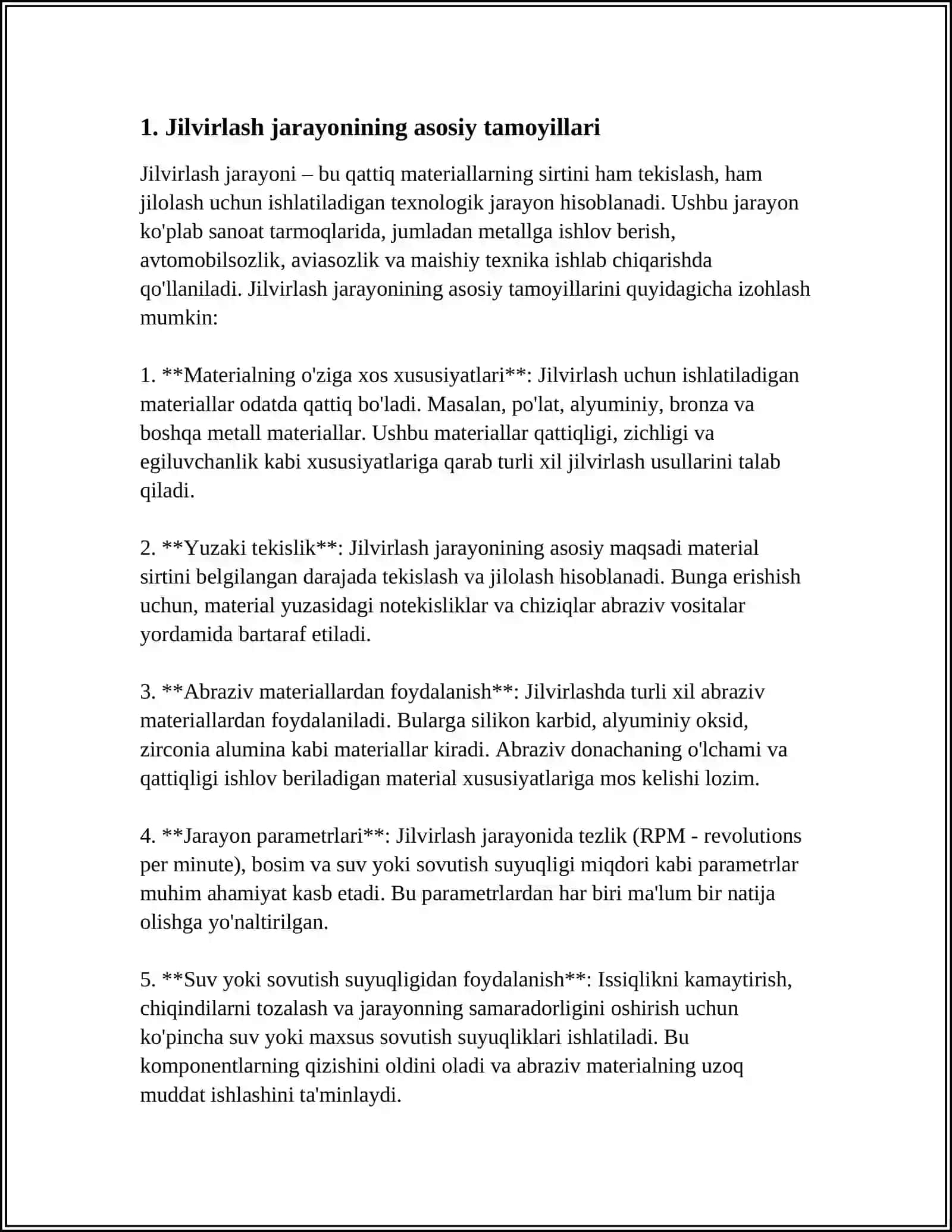 DURADGORLIK BUYUMLARINI JILVIRLASH TEXNOLOGIYASI 3