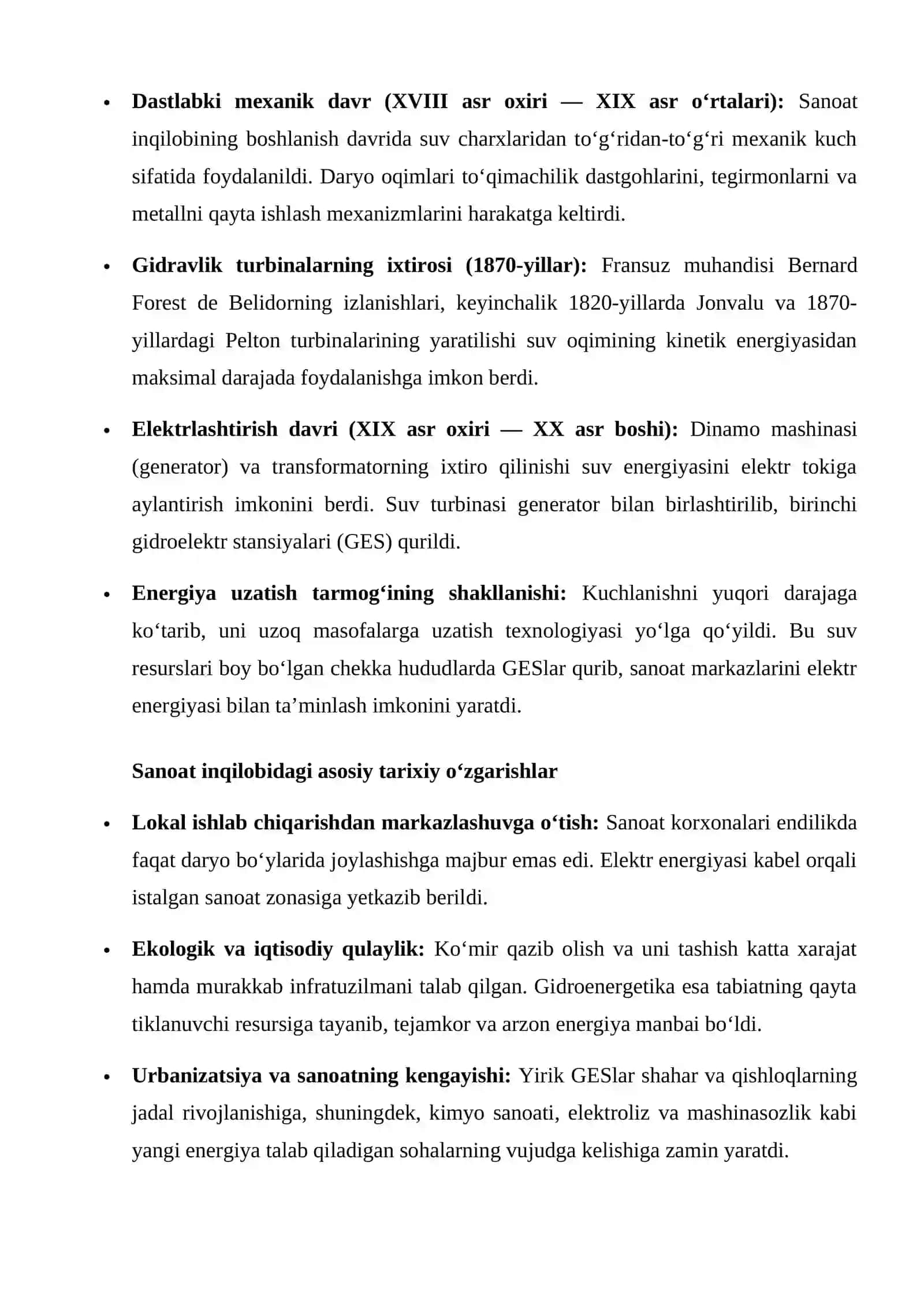 Gidroenergetikaning rivojlanish tarixi va bugungi kundagi ahamiyati 3