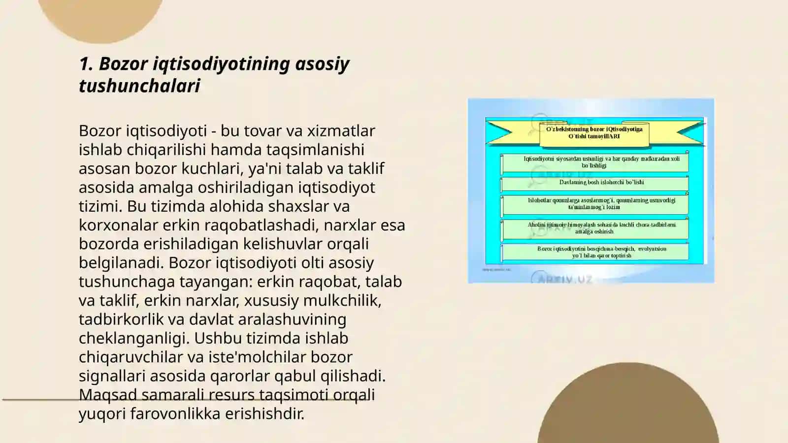 Bozor iqtisodiyoti mazmuni va asosiy belgilari 3