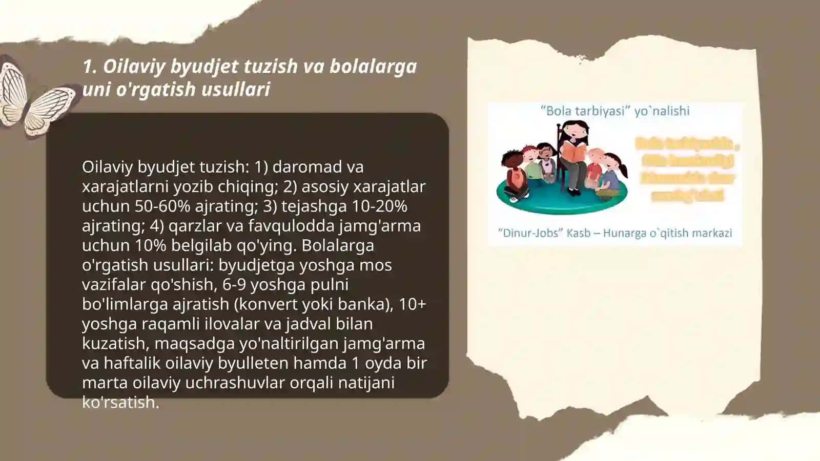 Oilaviy byudjet tuzish va bolalarga uni o'rgatish usullari 3