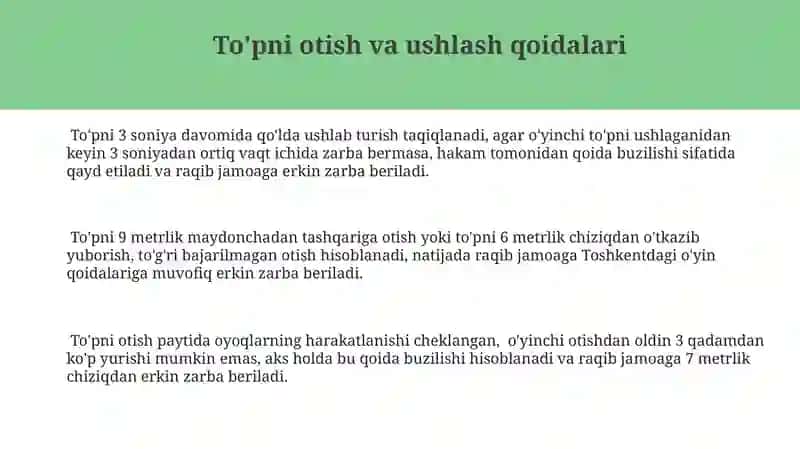 Gandbol sport turida o‘yin qoidalari ppt 3