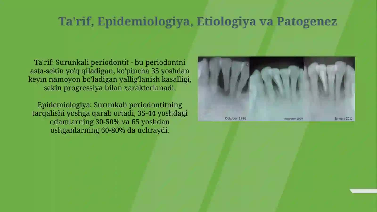 Surunkali periodontitlar klinik kechishi 3