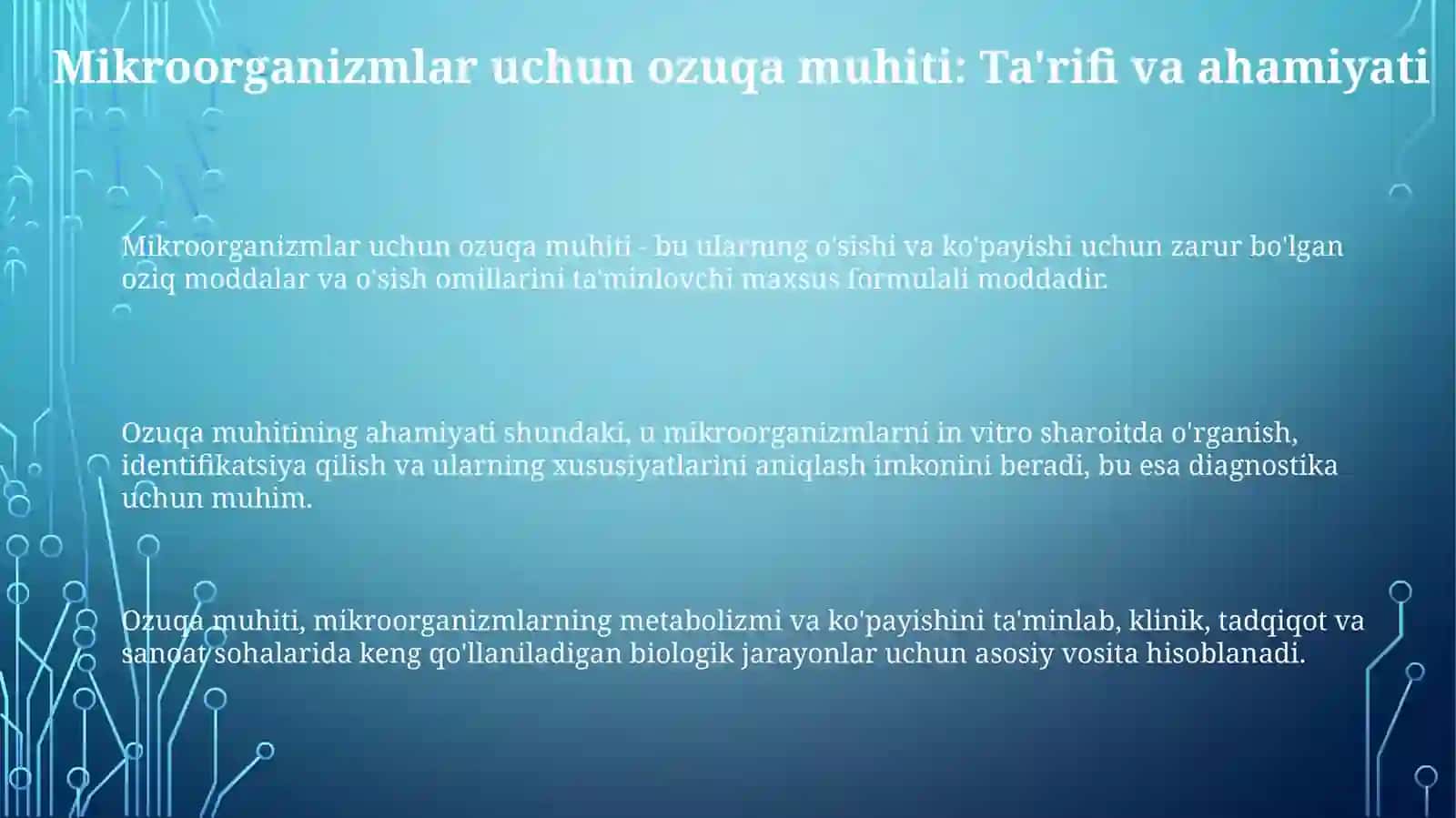 Mikroorganizmlarning ozuqa muhiti 3