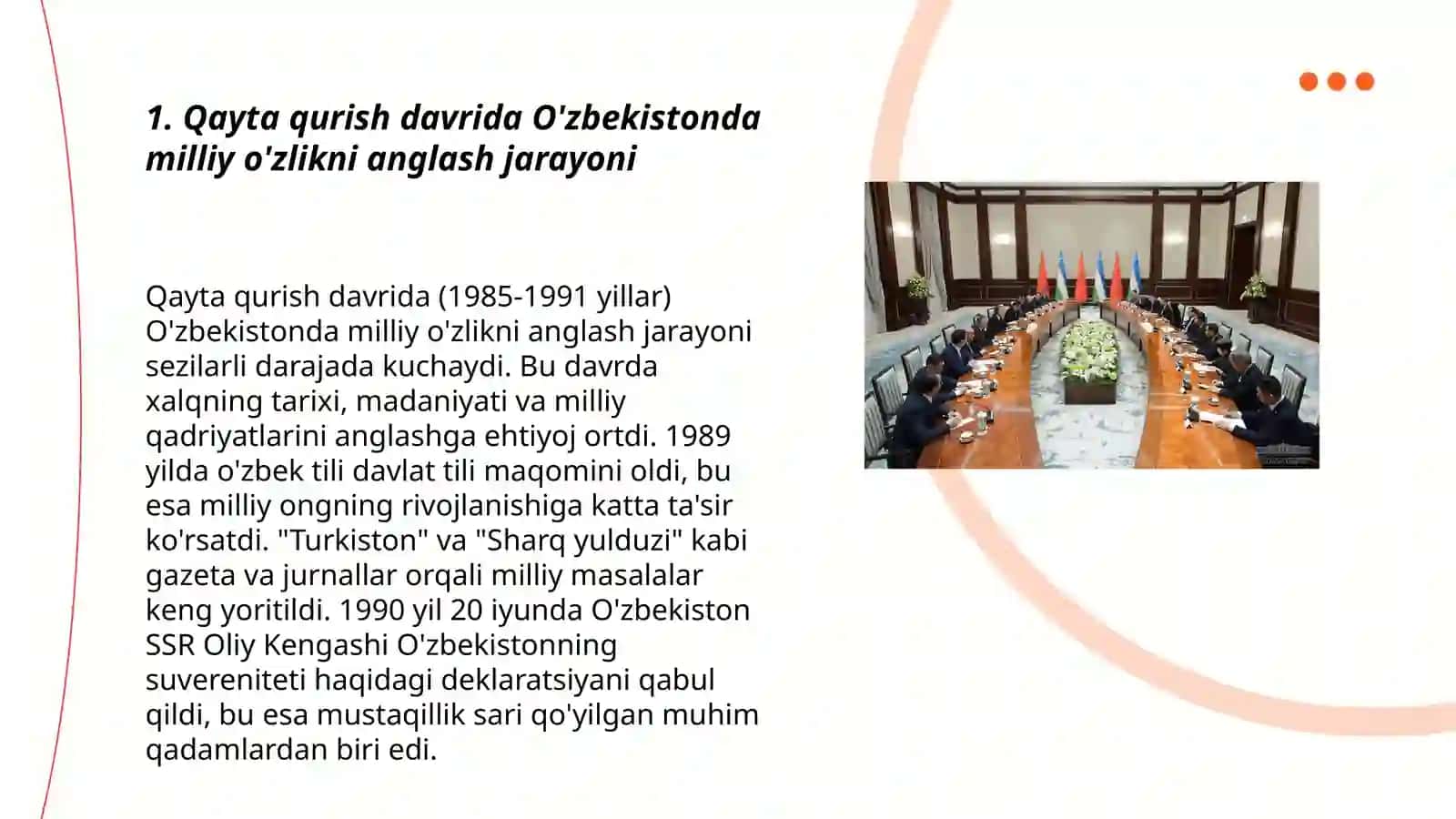 Qayta qurish davrida O'zbekistonda milliy o'zlikni anglash jarayoni 3