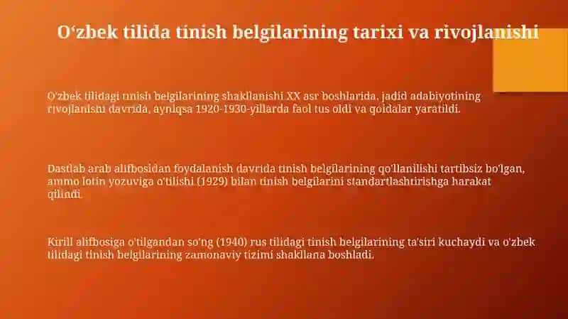 O'zbek tilida tinish belgilari õrganilishi va qõllanilishi 3