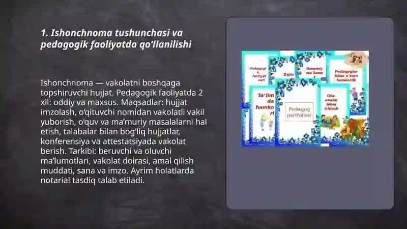 Ishonchnoma tushunchasi va pedagogik faoliyatda qoʻllanilishi 3