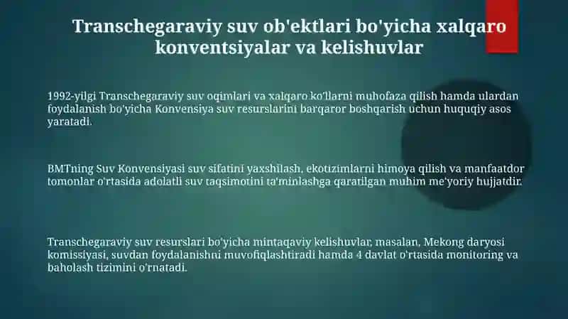 Transchegaraviy Suv Obyektlari 3