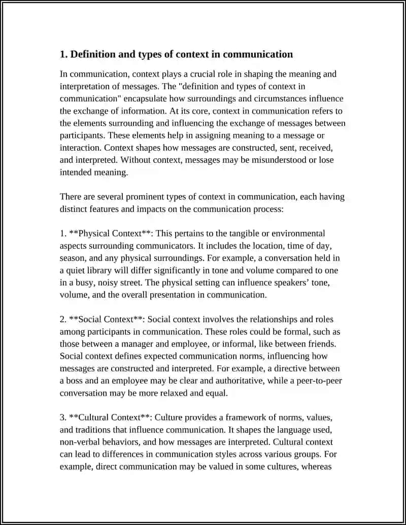 EXPLORING THE ROLE OF CONTEXT IN COMMUNICATION 3